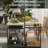 Outdoor Bar Cart, Patio Rolling Serving Cart with Wheels, Side Handle, 2 Baskets, 4 Wine Holders for Garden, Dining Room, Natural