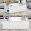 Table basse moderne à DEL avec plateau en verre, table centrale haute brillance avec rangement caché et contrôle Bluetooth, pièce décorative élégante pour le salon-1909011641