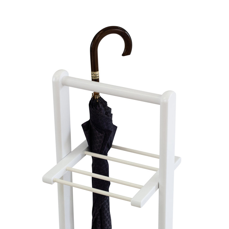 Brannon Solid Wood Freestanding Umbrella Stand, White Lacquered
