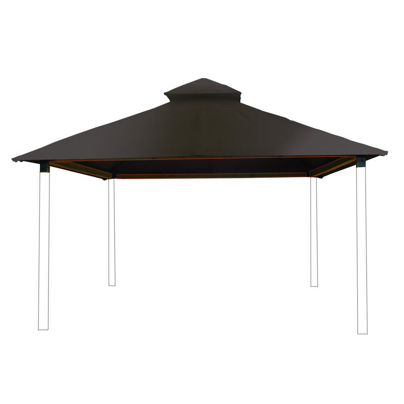Roof Framing And Mounting 12 Ft. W x 12 Ft. D Solid Wood Gazebo, Desert Beige, 141.5" H x 144" W x 144" D