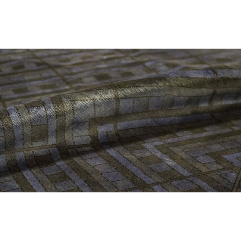 Wool Geometric Area Rug in Violet/Dark Gray