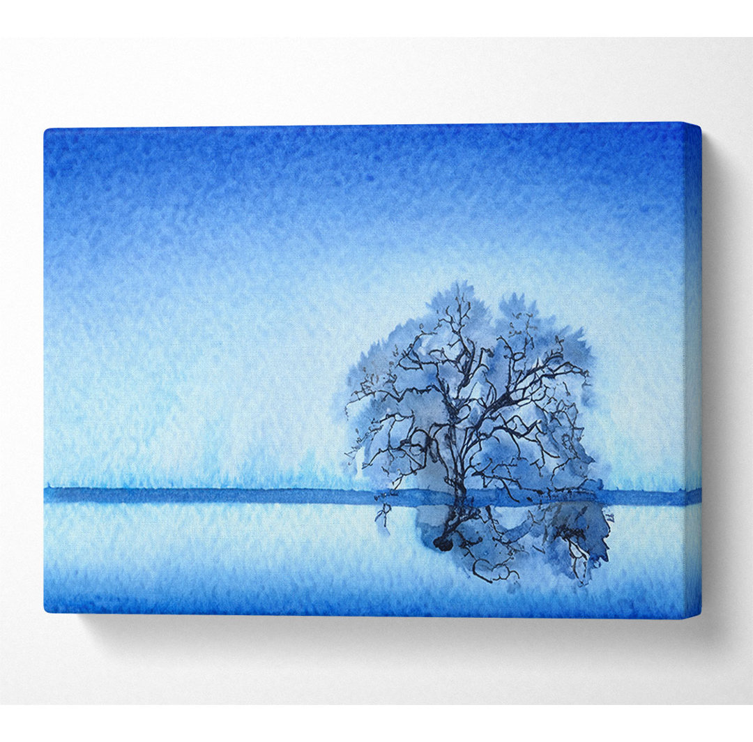 Blauer Winterbaum - Kunstdrucke auf Leinwand