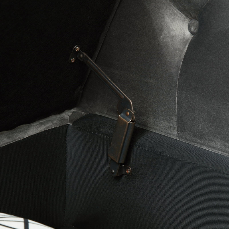 McCrackin Velvet Ottoman, Gray Velvet