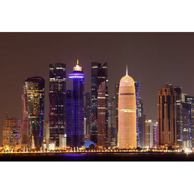 Emanuiel " Doha Skyline At Night " by Typhoonski