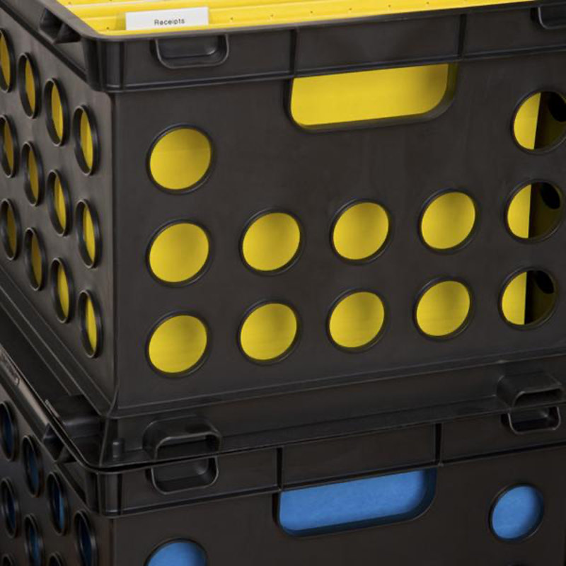 Sterilite Stackable Sturdy Storage Crate Organizer Bins with Handles, 18 Pack