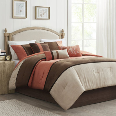 Édredon très grand corail - édredon en faux suède avec détails en taies décoratives assorties
