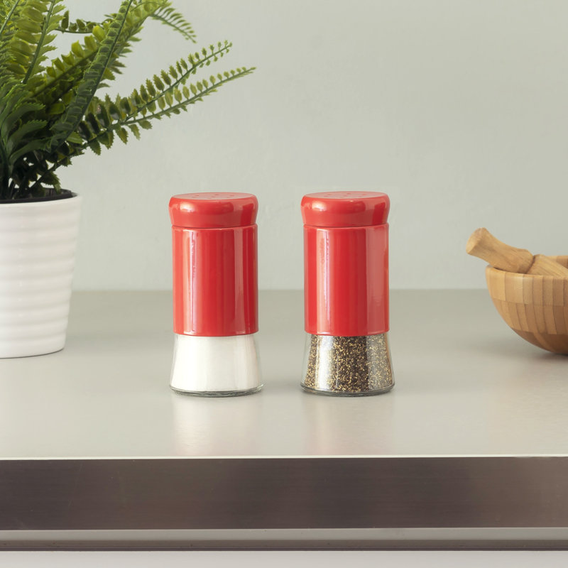 Ensemble de salière et poivrière Ar Run Home Basics Essence, Rouge