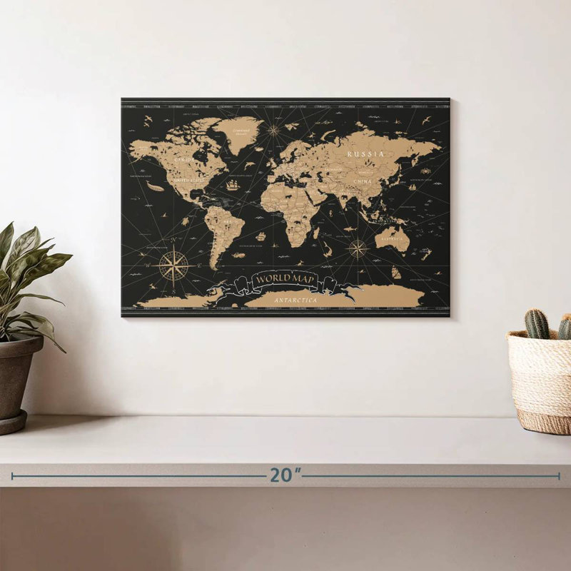 Carte du monde Aliaz Grand, H 8 po x l 12 po