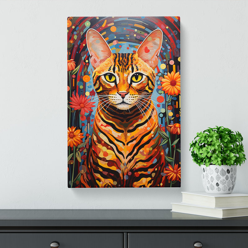 Bengal Cat Modern - Wrapped Canvas, 76cm H x 50cm W x 3cm D