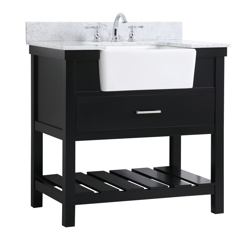 Ensemble de meuble-lavabo simple 36 po Pelaghia, Noir
