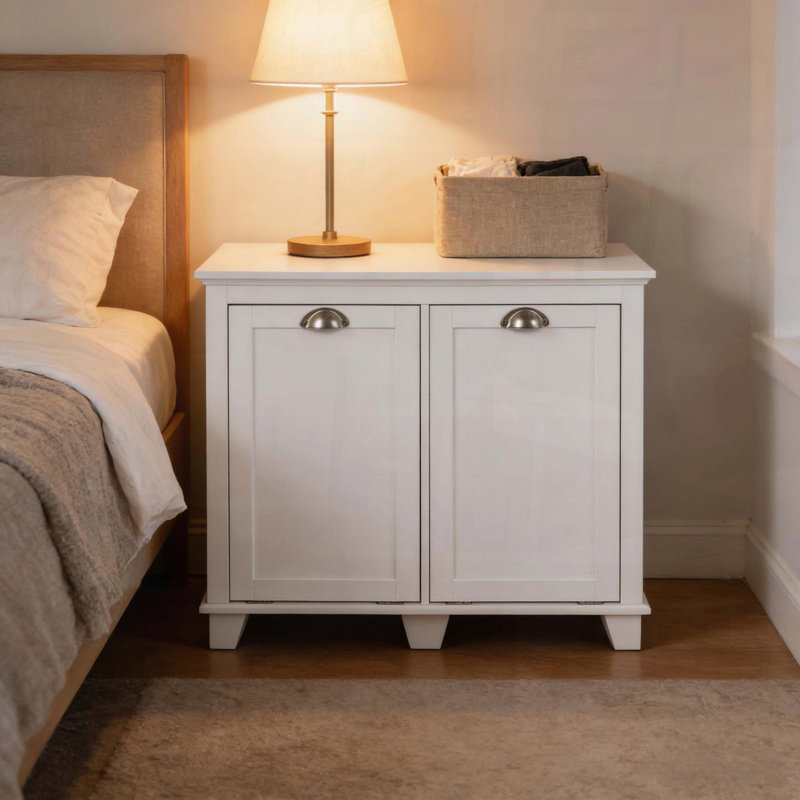 Armoire à linge avec panier à linge