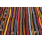 Modern Vintage Turkish Handwoven Striped Area Rug for Rustic Bohemian Home Decor with Vibrant Ethnic Patterns