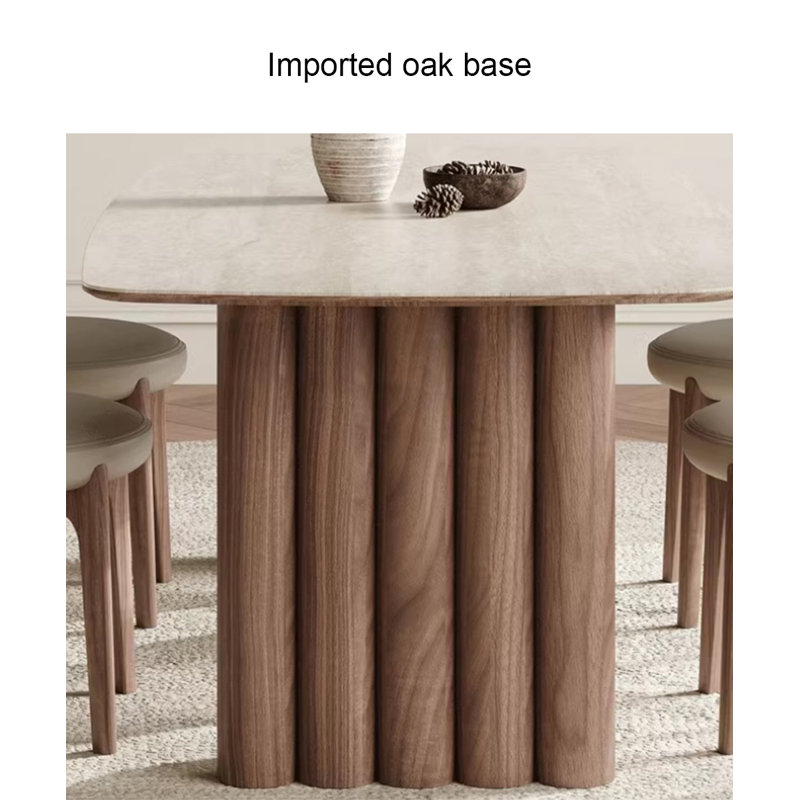 Rectangular rock plate dining table and chair set, 29.52"H x 55.11"L x 31.49"W