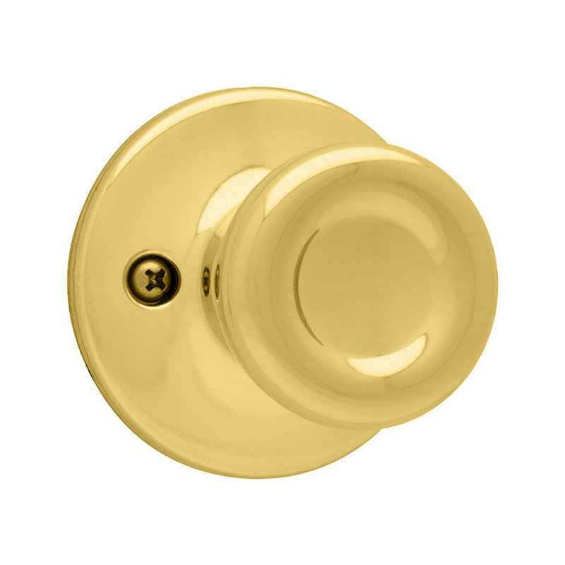 Tylo Single Dummy Door Knob, Polished Brass