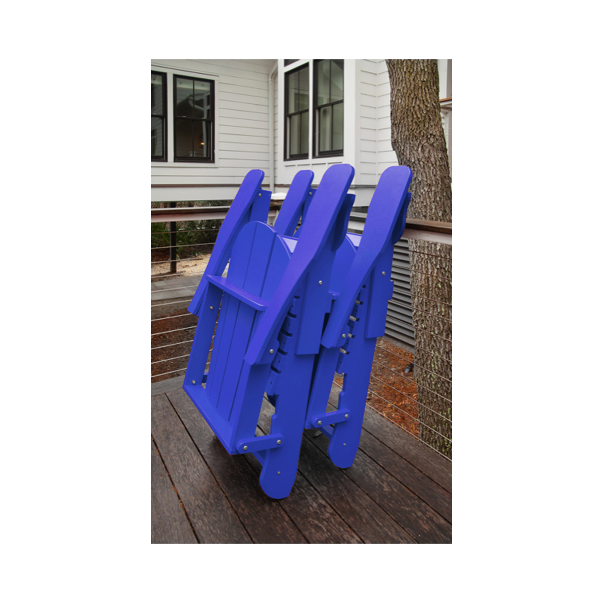 Berngar Foldable Outdoor Adirondack Chair, Royal Blue
