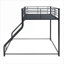 Cadre de lit superposé compact au-dessus de grand lit en métal noir Jet pour économiser de l'espace pour chambre à coucher et chambre d'amis-129412885