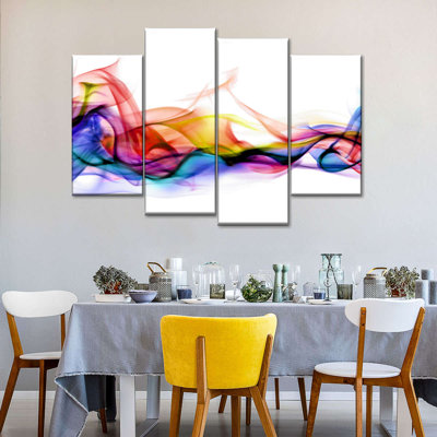 Rainbow Smoke On Canvas 4 Pieces Set