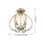 Hatfield 3 - Light 13.2" Brushed Champagne Metal Semi Flush Mount