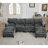 Modular Sofa,U Shaped Cloud Couch Comfy Set ,6-Seater, 2 Armrest Pillows,Convertible Sectional Couch, Living Room,Apartment, (2 Movable Ottoman)-44826980