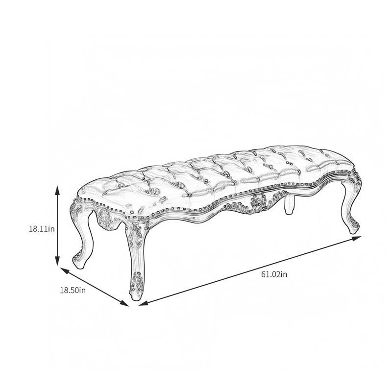Banc de rangement en bois massif American
