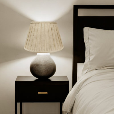 White Linen Pleated Empire Lamp Shade