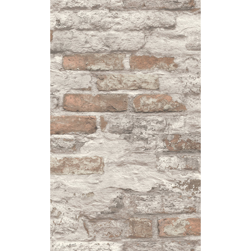 Rouleau de papier peint L 33 pi x l 21 po Asperia, Brun et blanc