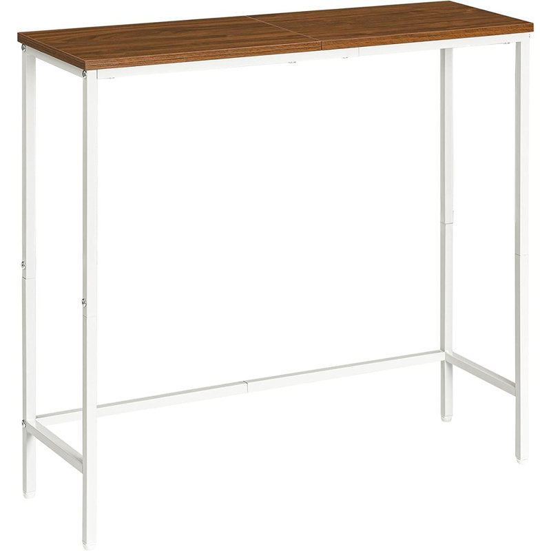Narrow Console Table, 29.5" Small Entryway Table, Thin Sofa Table, Side Table, Display Table, For Hallway, Bedroom, Living Room, Foyer, White And Walnut WH75XG01