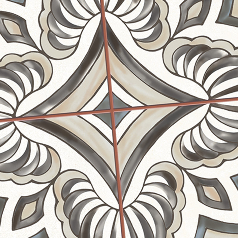 Harmonia 13" x 13" Ceramic Patterned Wall & Floor Tile, Gray