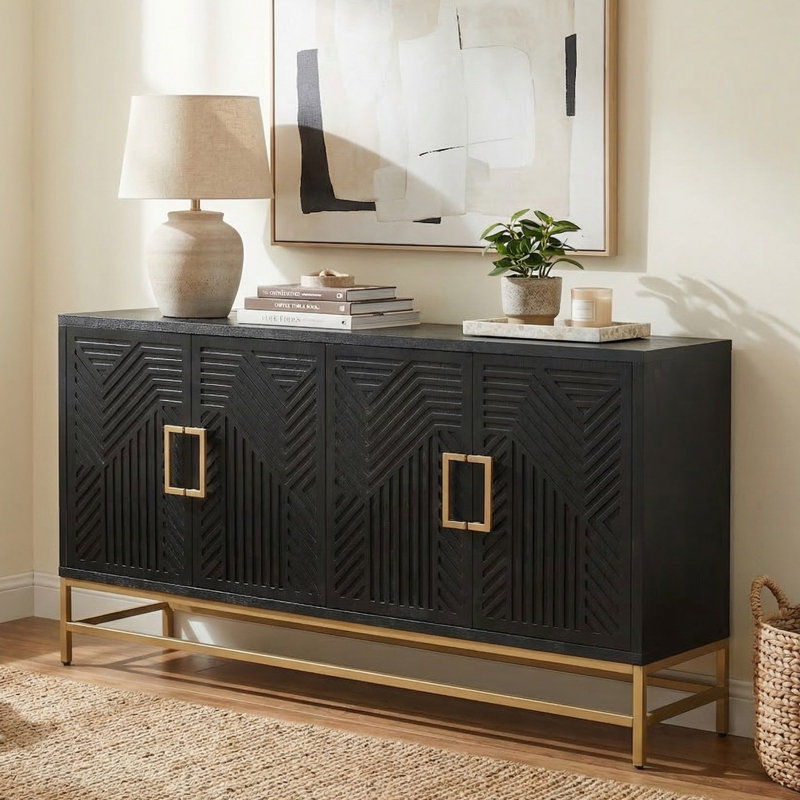 Console de 60 po pour le couloir, Noir