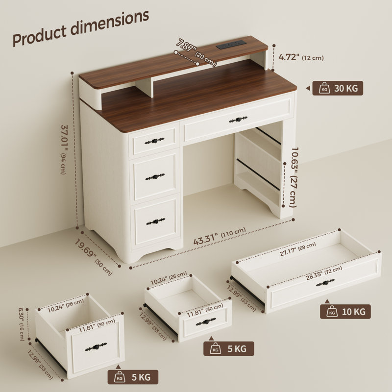 Solid Wood MDF Solid Wood Executive Desk