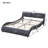  Upholstered Faux Leather Platform Bed with Slatted Support