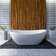 62" Streamline Freestanding Soaking Acrylic Bathtub With Drain and Bamboo Tray