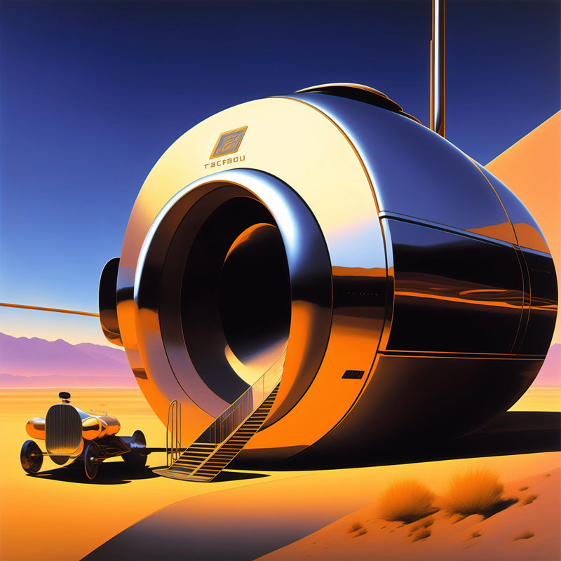 "Time Machine Timecasket" par Stephen Chambers, impression sur toile tendue, L 15 po x H 15 po