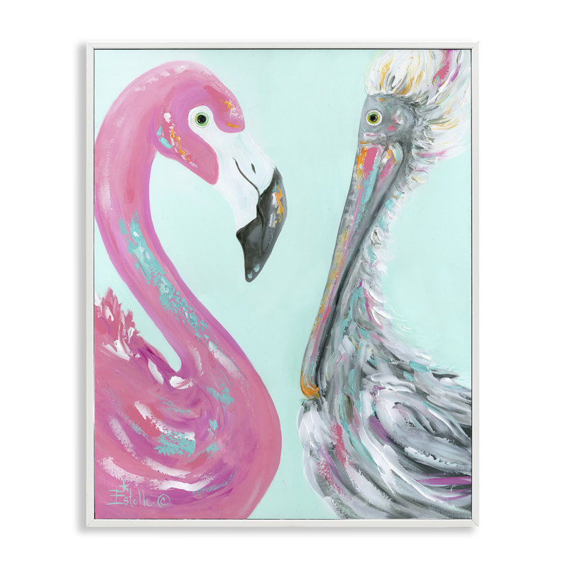 Art d'oiseaux sauvages par Estelle Grengs bg-163, Estampe numérique encadrée blanc bord de mer, H 30 po x l 24 po