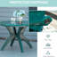 Table de patio ronde en plastique avec trou pour parasol 37,02 po pour bistro d'extérieur