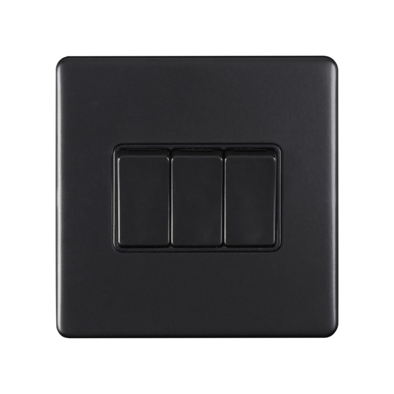 Wall Mounted Light Switch, Matt Black