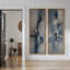 Cercles géométriques bleu-gris, décoration abstraite moderne – Ensemble de 2 impressions sur toile encadrées, 60 po x 20 po x 2 po-134738906-134738904