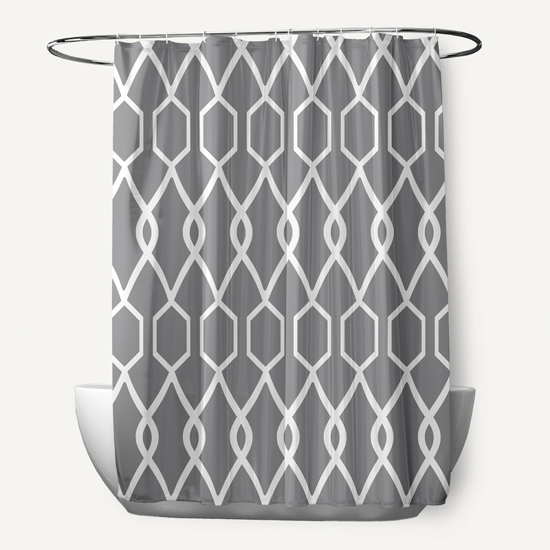 Geometric Shower Curtain, Classic Gray