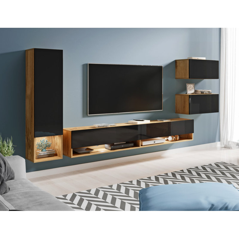 Unterhaltungsecke Creasey für TVs bis 78", Wotan/Black