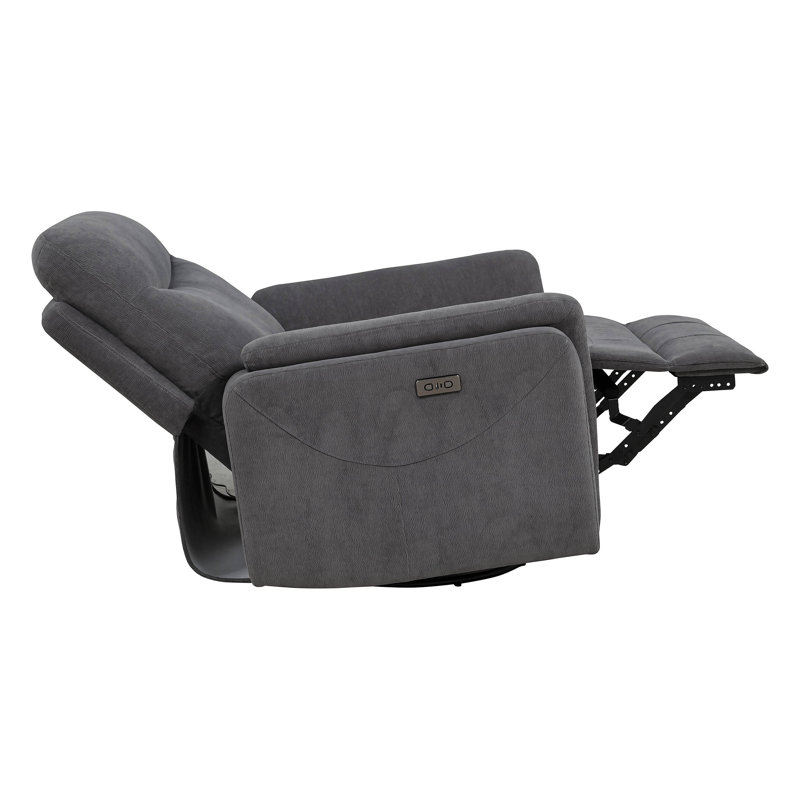 Chaise inclinable pivotante électrique Beacon gris anthracite avec ports USB