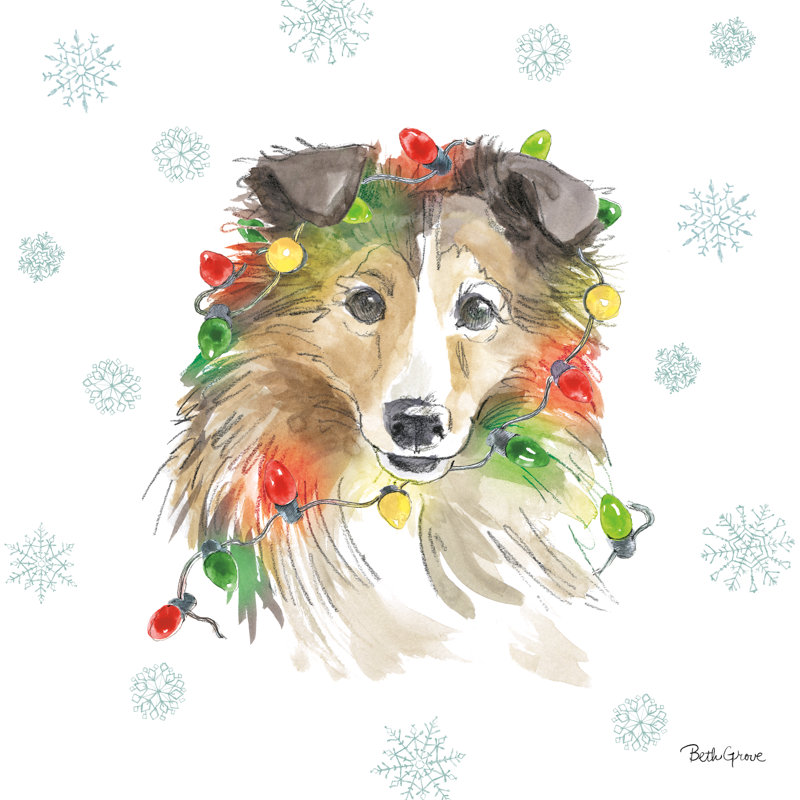 Holiday Paws, H 12 po x l 12 po, Pas de tapis, Toile tendue