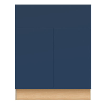 Gallery Express Rowan Assembled 24 in W x 21 in D x 34.5 in H Vanity Depth Sink Base Kitchen Cabinet in Navy