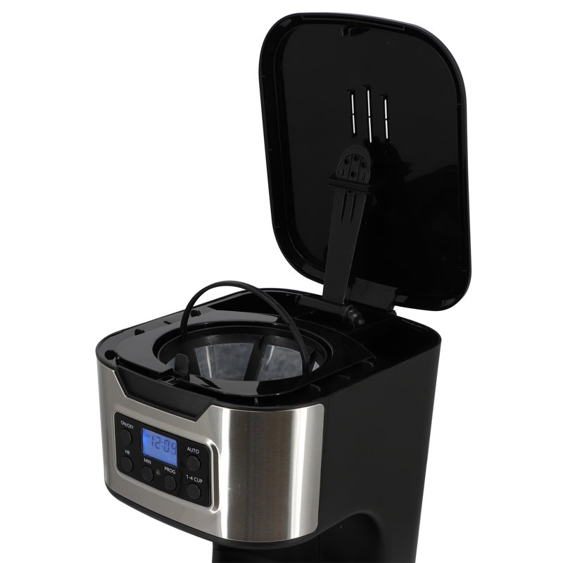 Cafetière programmable de 12 tasses Better Chef en noir avec détails en acier inoxydable Better Chef