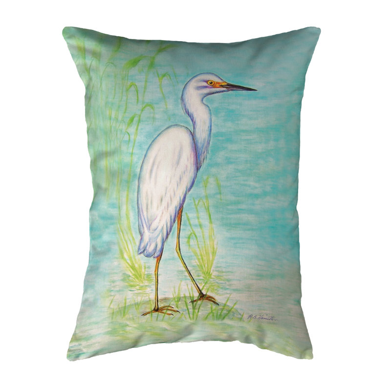 Coussin décoratif intérieur / extérieur Snowy Egret Egret