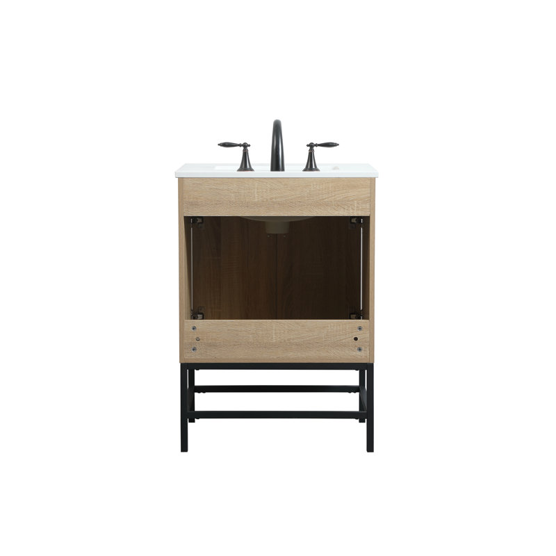 Ensemble de meuble-lavabo simple 24 po Eugene, Bois de manguier