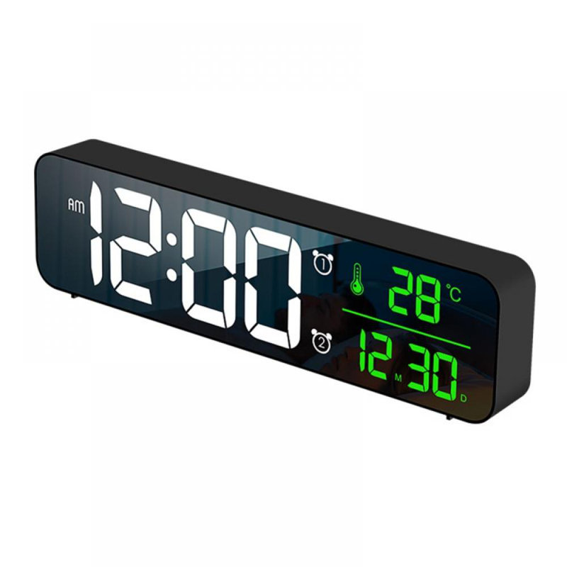 Digital Mechanical Tabletop Clock with Alarm, Black