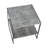 Square Side End Table with Storage Shelf, Rustic Concrete Finish and Black Metal Frame-2136747217