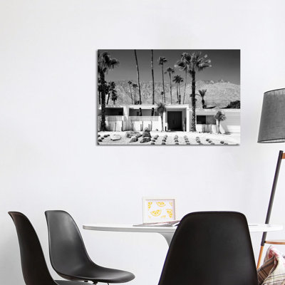 Black California Series - White House Palm Springs - Wrapped Canvas Print