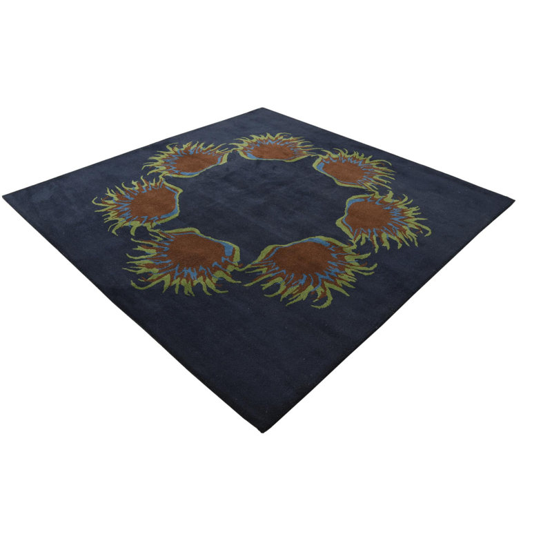 Tapis carré bleu marine Otto