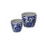 Ensemble de 3 jardinières de jardin, motif floral bleu céramique classique